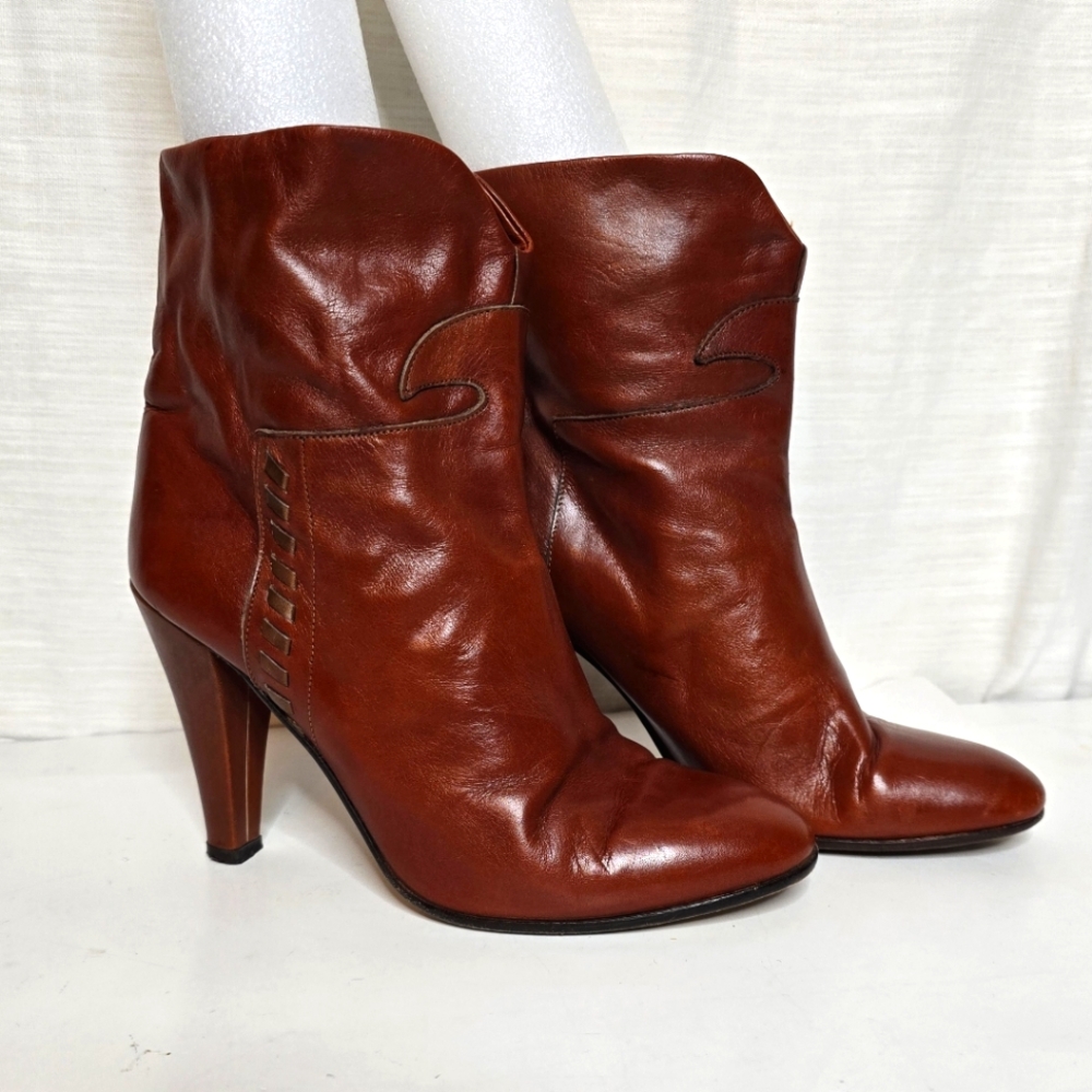 VTG Campione Maroon Leather Pull-On Womens Size 8